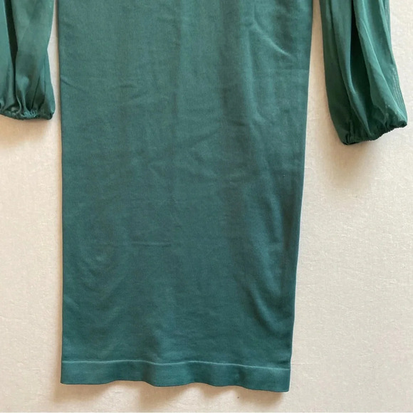 Monk & Lou Annette midi scoop neck bodycon dress chiffon sleeves Sz S/M - Picture 5 of 10